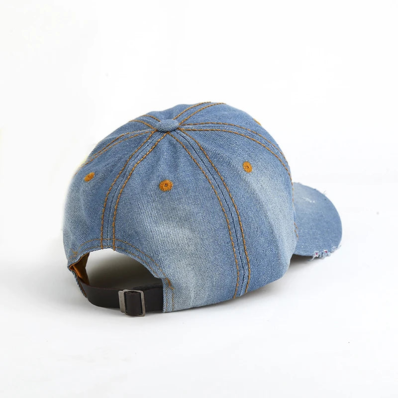 Unisex Solid Denim Men Women Baseball Cap Blank Washed Denim Jean Hat Retro Casquette Snapback Hats Adjustable Caps