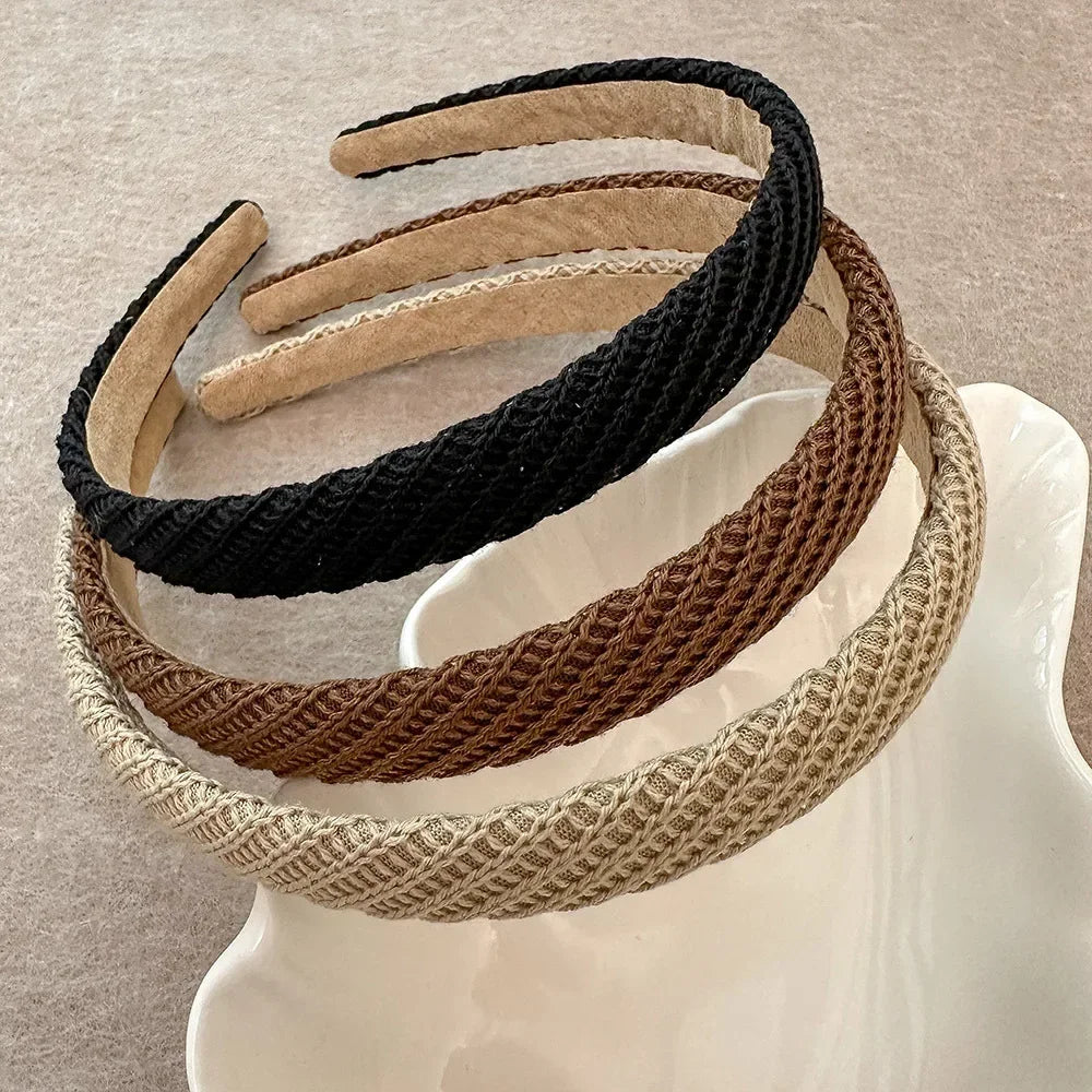 Retro Black White Bezel Hairbands Headbands for Women Girls Vintage Hoop for Party Bride Wedding Hair Bands Accessories