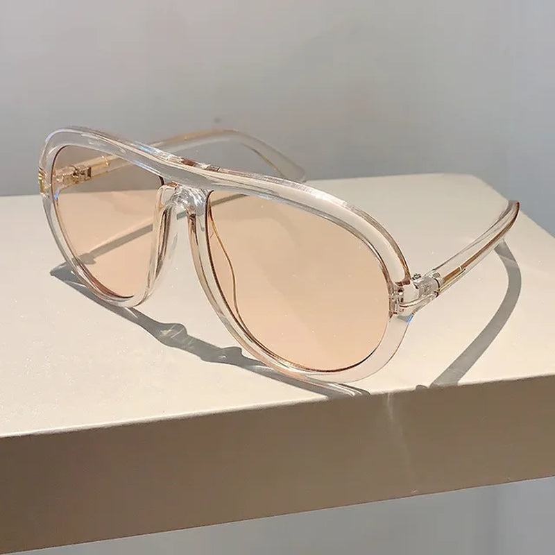 Trend Oversized Pilot Sunglasses Women for Men Luxury Brand Designer Sun Glasses Vintage Big Frame Eyeglasses Punk Driving Shade