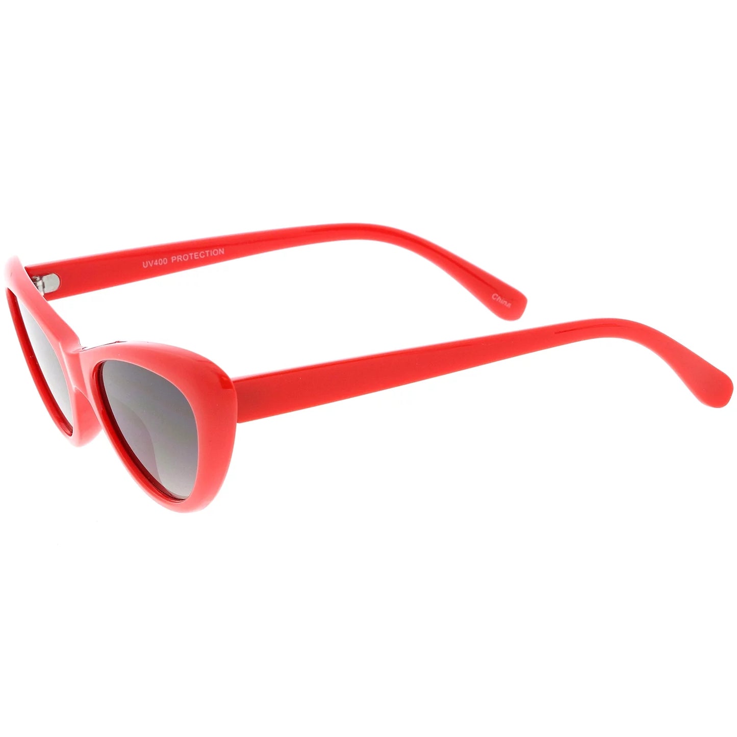 Small Retro Cat Eye Sunglasses Neutral Colored Lens 49Mm (White / Lavender)