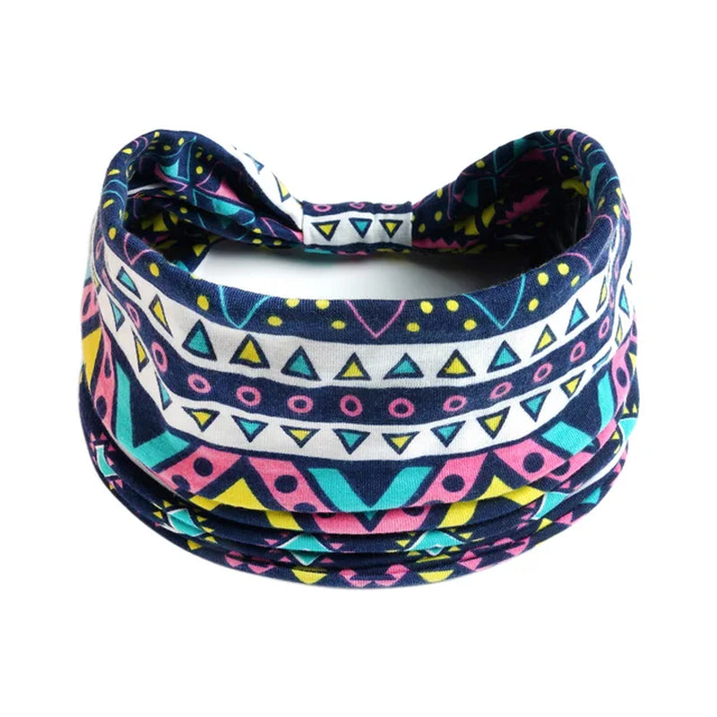 Wide Bandana Headbands for Women Boho Bandeau Headbands Knot Hair Scarf Bands Stretch Floral Printed Non Slip Headbands Elastic