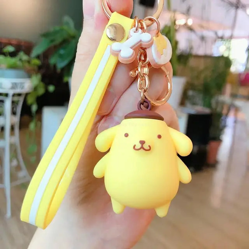 Anime Kawaii Sanrio Hello Kitty Keychain Pendant Holder Key Chain Car Keyring Mobile Phone Bag Hanging Jewelry Kids Gifts