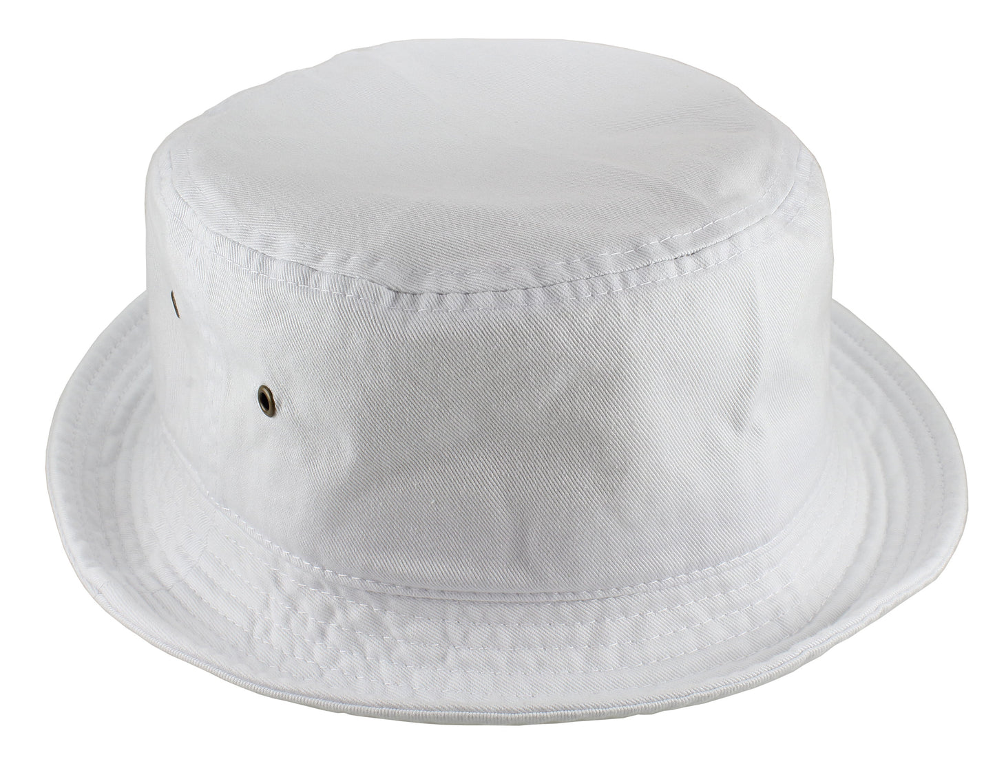 Bucket Hat 100% Cotton Packable Summer Travel Cap. White-S/M