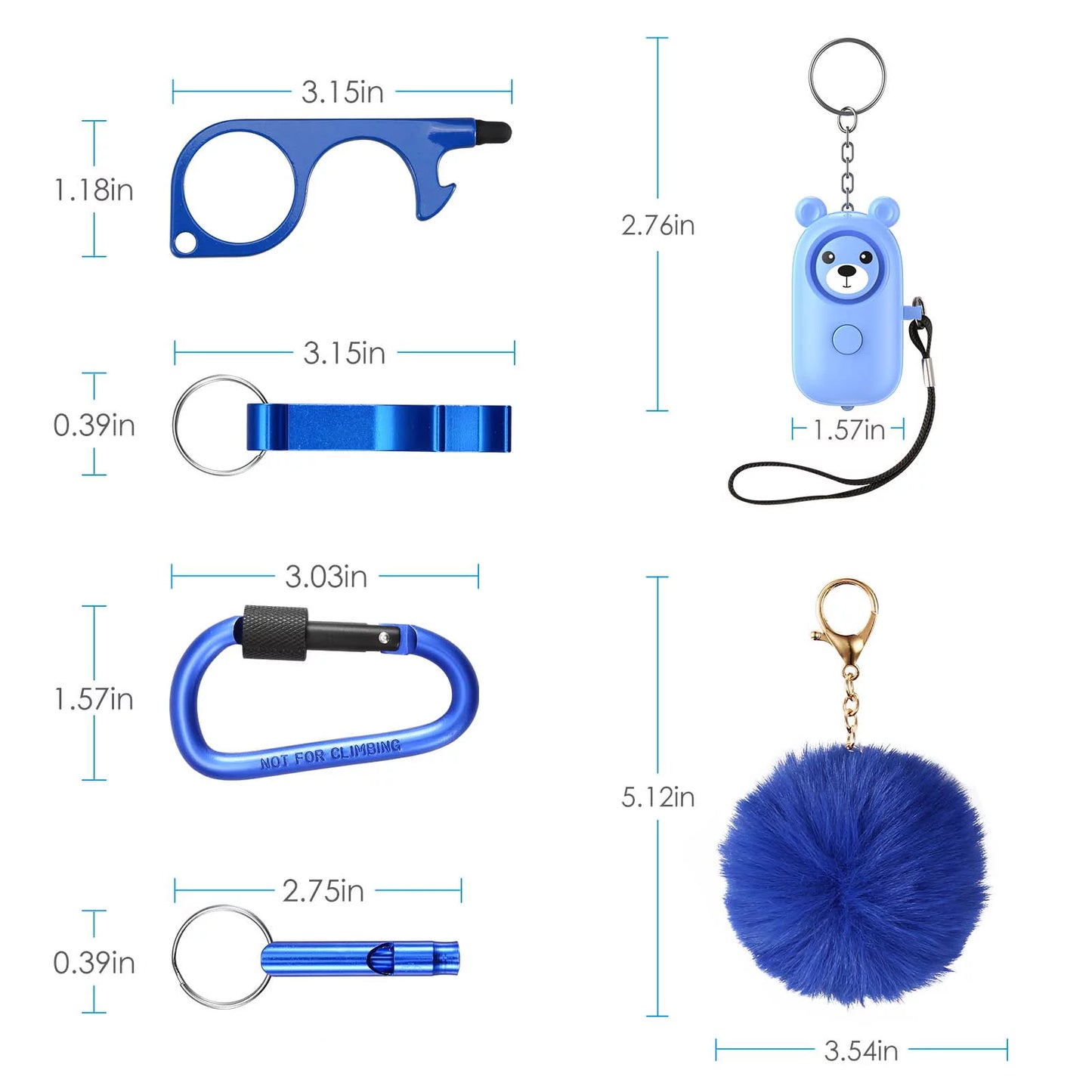 Keychain,  Safety Keychain with Alarm LED Light Keychain for Woman Kids Girls Elderly Gift Black