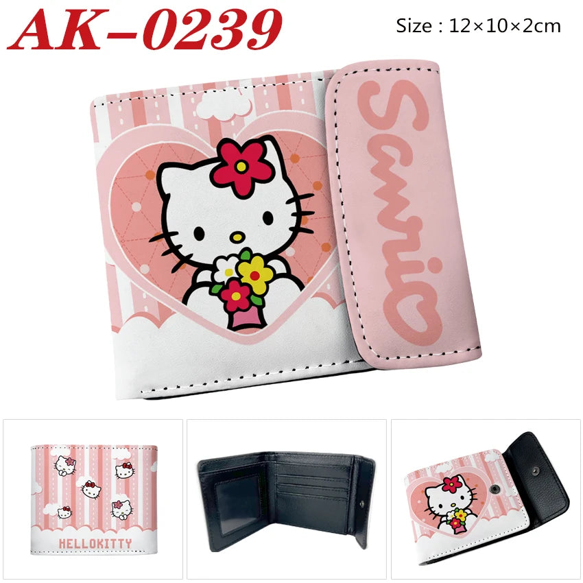Anime Sanrio Cartoon HELLO KITTY Wallet with Card Holder Hasp Purse Gift for Girls