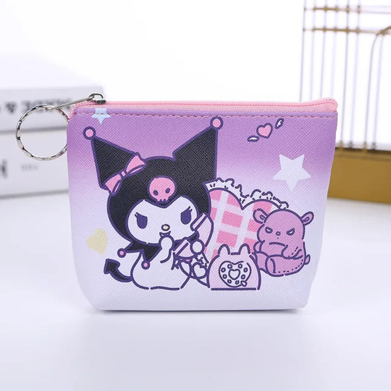 Purse Coin Purses Cartoon Printed PU Melody Cute Wallet Bag Keychains Storage Bag Sanrio Kuromi Kawaii Mini Pouch