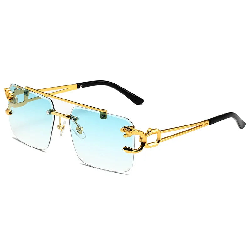 Vintage Rimless Sunglasses for Men Steampunk Sunglasses Retro Women Punk Fashion Glasses Retro Shades Gafas De Sol Sonnenbrill