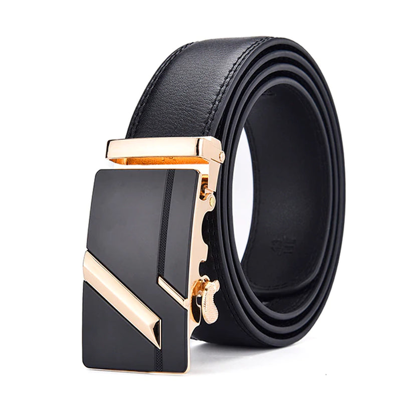 []Genuine Leather Belts for Men Automatic Male Belts Cummerbunds Leather Belt Men Dropshipping Black Belts Cinturon Hombre