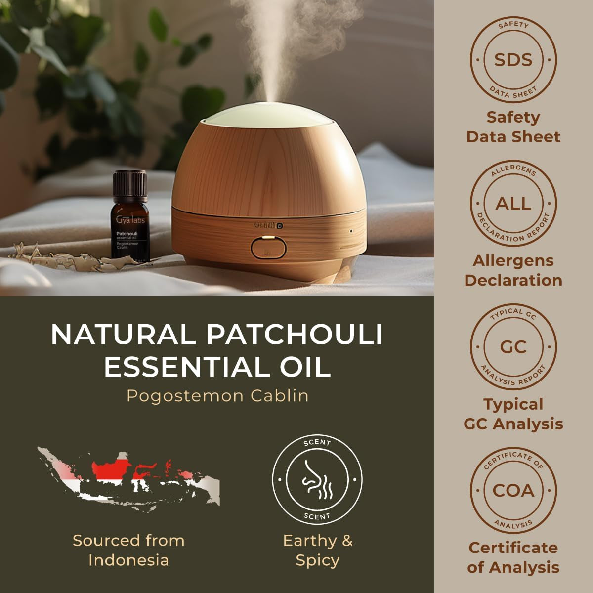 "Pure Patchouli Oil - Enhance Your Senses with 100% Natural Aromatherapy Oil for Diffusers, Skin, and Candle Making (0.34 Fl Oz)"