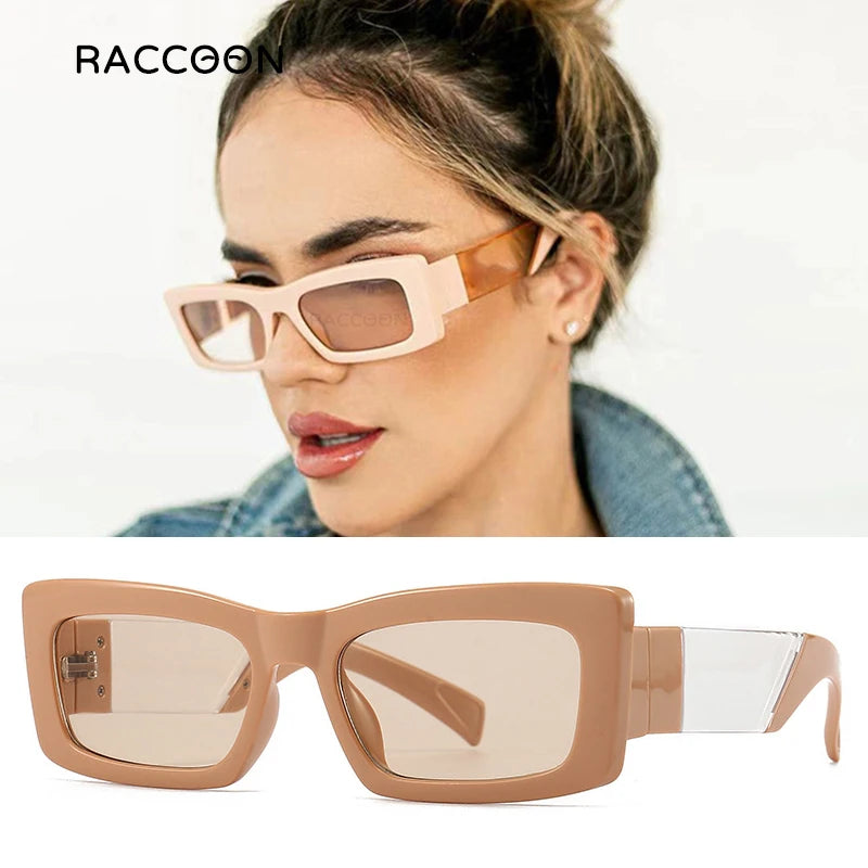 Vintage Small Rectangle Gradient Sunglasses Women 2023 New Fashion Brand Purple Frame Square Sun Glasses Female Elegant Shades