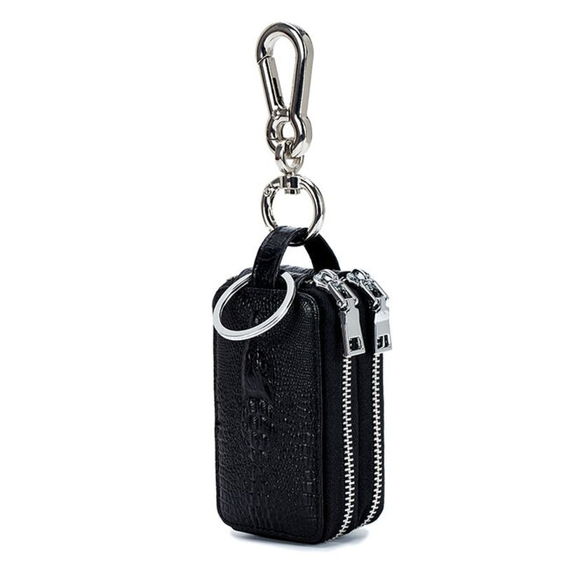 Genuine Leather Men Key Wallet Male Car Key Bag Keys Holder Crocodile Pattern Key Case Large Capacity Organizer Small Wallets