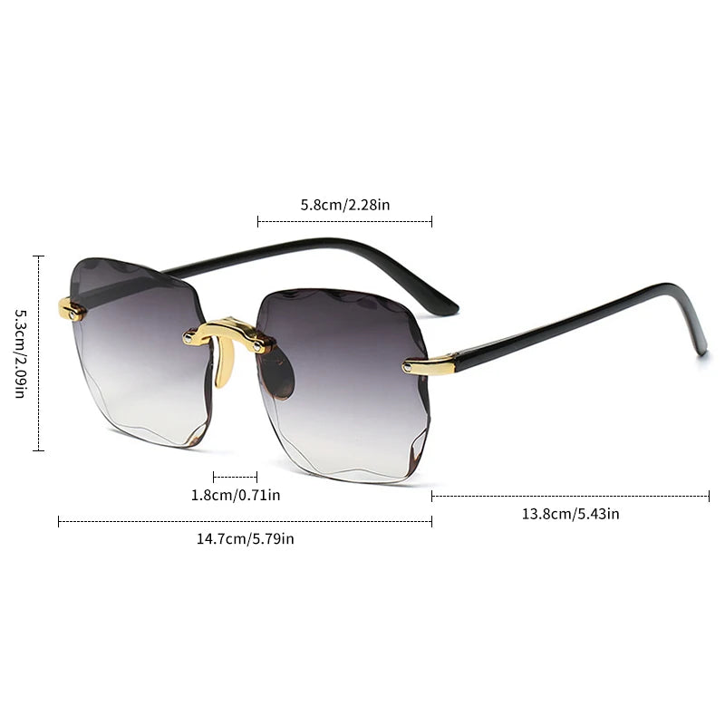 Frameless Cut Edge Sunglasses New Summer Sun Visors Women'S Transparent Multi-Color Lenses UV400 Women Sunglasses